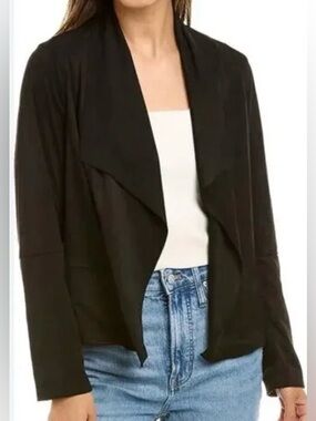 NWT Max Studio London Faux Suede Open Front Draped Cardigan